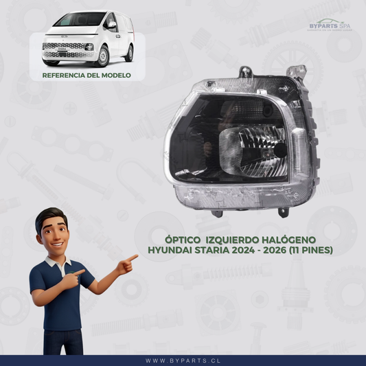 Óptico Halógeno Izquierdo Hyundai Staria 2024 - 2026 (11 pines)