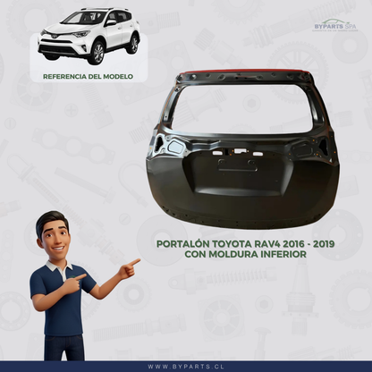 Portalón Toyota Rav4 2016 - 2019 para moldura inferior
